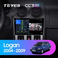 Штатна магнітола Teyes CC3 2k 4+64 Gb Renault Logan 1 2004-2009