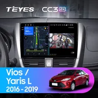 Штатна магнітола Teyes CC3 2k 4+64 Gb Toyota Vios, Yaris L 2016-2019 10"