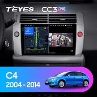 Штатна магнітола Teyes CC3 2k 6+128 Gb 360° Citroen C4 LA LC C-Triomphe C-Quatre 2004-2014