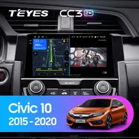 Штатная магнитола Teyes CC3 2k 6+128 Gb 360° Honda Civic 10 FC FK 2015-2020