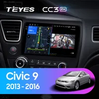 Штатна магнітола Teyes CC3 2k 6+128 Gb 360° Honda Civic 9 Middle East 2013-2016