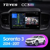 Штатна магнітола Teyes CC3 2k 6+128 Gb 360° Kia Sorento 3 2014-2017 (A) 10"