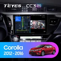Штатна магнітола Teyes CC3 2k 6+128 Gb 360° Toyota Corolla 11 2012-2016 (A) 10"