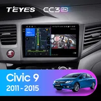 Штатная магнитола Teyes CC3 2k 6+128 Gb Honda Civic 9 FB FK FD 2011-2015