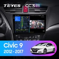 Штатна магнітола Teyes CC3 2k 6+128 Gb Honda Civic 9 FK FB 2012-2017