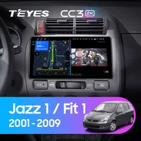 Штатна магнітола Teyes CC3 2k 6+128 Gb Honda Jazz 1 GD, Fit 1 2001-2009