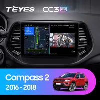 Штатна магнітола Teyes CC3 2k 6+128 Gb Jeep Compass 2 MP 2016-2018 10"