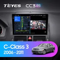Штатна магнітола Teyes CC3 2k 6+128 Gb Mercedes-Benz C-Class 3 W204 S204 2006-2011