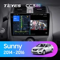 Штатна магнітола Teyes CC3 2k 6+128 Gb Nissan Sunny 2014-2016 10"