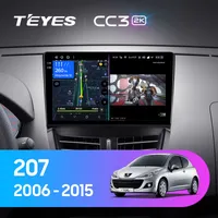 Штатна магнітола Teyes CC3 2k 6+128 Gb Peugeot 207 2006-2015