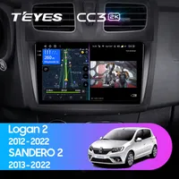 Штатная магнитола Teyes CC3 2k 6+128 Gb Renault Logan 2 2012-2022, Sandero 2 2013-2022 (F2) (A)