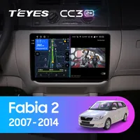 Штатна магнітола Teyes CC3 2k 6+128 Gb Skoda Fabia 2 2007-2014 10"