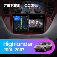 Штатна магнітола Teyes CC3 2k 6+128 Gb Toyota Highlander 1 XU20 2001-2007