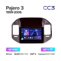 Штатна магнітола Teyes CC3 4+64 Gb Mitsubishi Pajero 3 V70 V60 1999-2006 (BLACK)