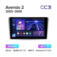 Штатна магнітола Teyes CC3 4+64 Gb Toyota Avensis T250 2 2003-2009