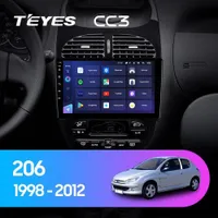 Штатна магнітола Teyes CC3 6+128 Gb Peugeot 206 1998-2012