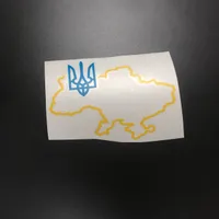 Наклейка Украина контур цветной 15х10