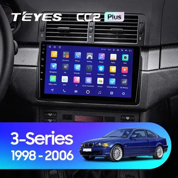 Штатна магнітола Teyes CC2 PLUS 3+32 Gb BMW 3-Series 3 Series E46 (0 Din) 1998-2006