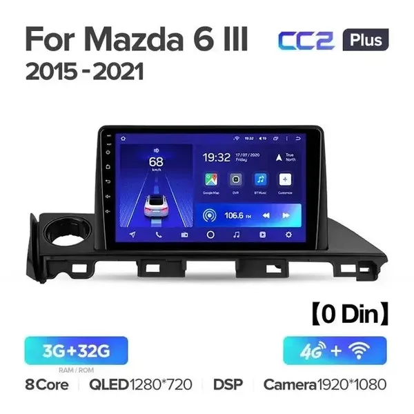 Штатная магнитола Teyes CC2 PLUS 3+32 Gb Mazda 6 3 GJ GL (0 Din) 2015-2021 3