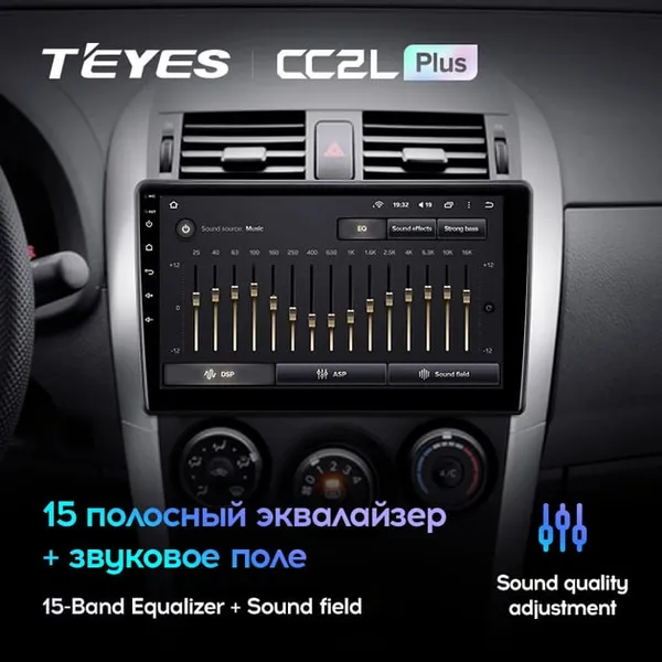 Штатна магнітола Teyes CC2 PLUS 3+32 Gb Toyota Auris 1 E150 (0 Din) 2006-2012 10" 4
