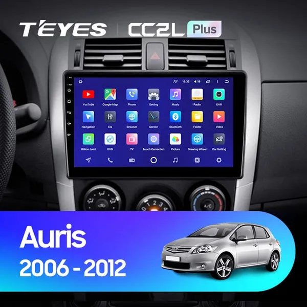 Штатна магнітола Teyes CC2 PLUS 3+32 Gb Toyota Auris 1 E150 (0 Din) 2006-2012 10"