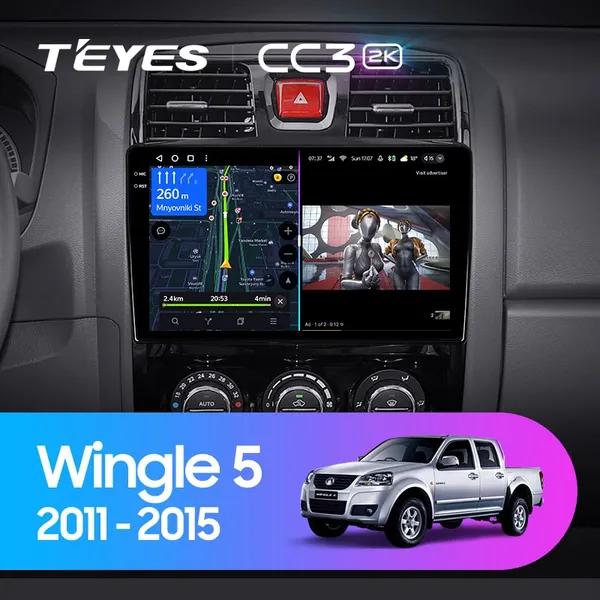 Штатна магнітола Teyes CC3 2k 3+32 Gb Great Wall Wingle 5 2011-2015 10"