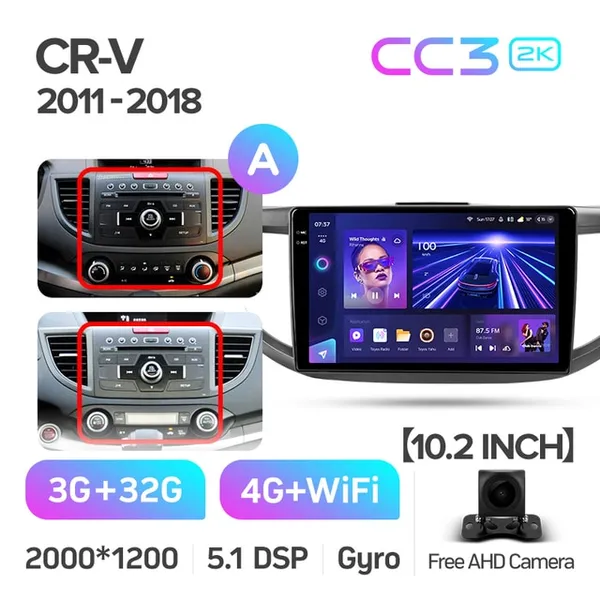 Штатная магнитола Teyes CC3 2k 3+32 Gb Honda CR-V 4 RM RE 2011-2015 (A) 2