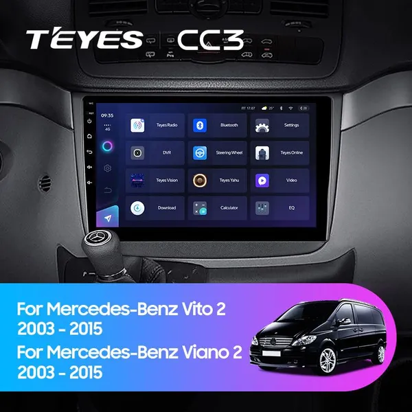 Штатная магнитола Teyes CC3 2k 3+32 Gb Mercedes-Benz Vito (W639), Viano (W639) 2003-2015