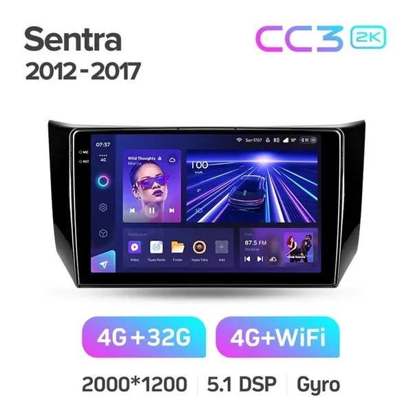 Штатная магнитола Teyes CC3 2k 3+32 Gb Nissan Sentra B17 2012-2017 2