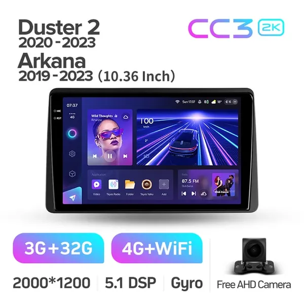 Штатна магнітола Teyes CC3 2k 3+32 Gb Renault Duster HM 2 2020-2023, Arkana 1 2019-2023 10" 2