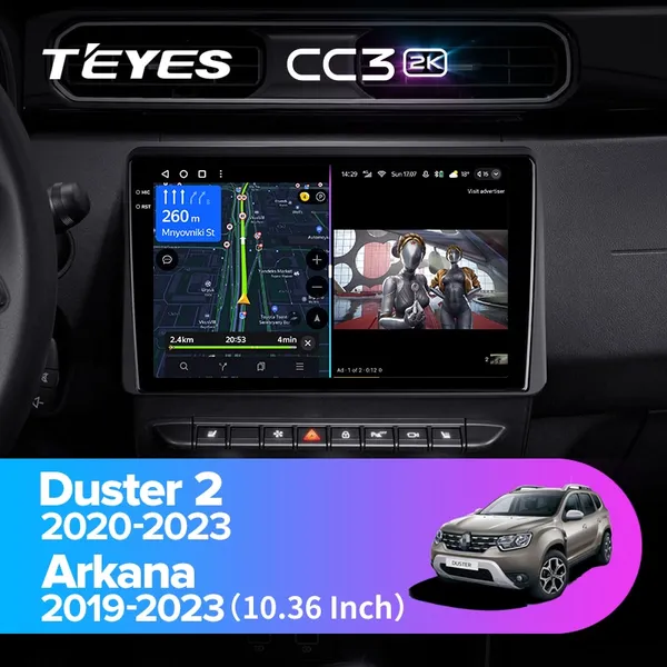 Штатна магнітола Teyes CC3 2k 3+32 Gb Renault Duster HM 2 2020-2023, Arkana 1 2019-2023 10"