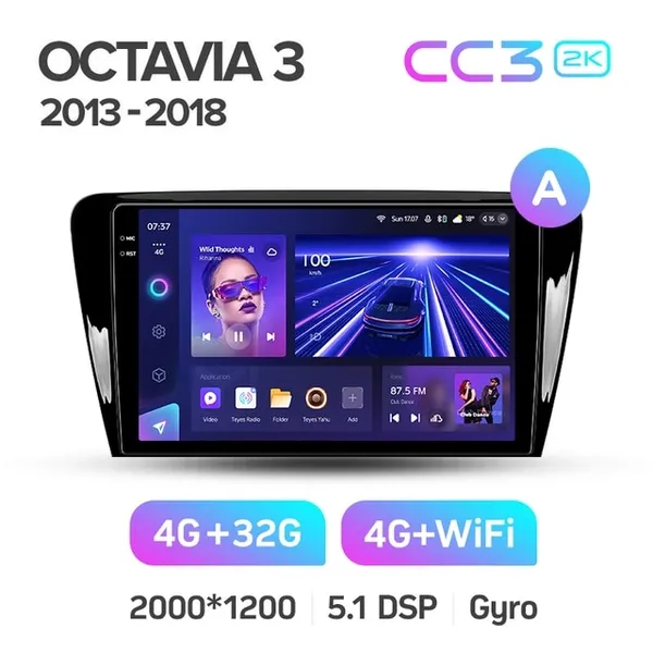 Штатна магнітола Teyes CC3 2k 3+32 Gb Skoda Octavia 3 A7 2013-2018 (A) 10" 2