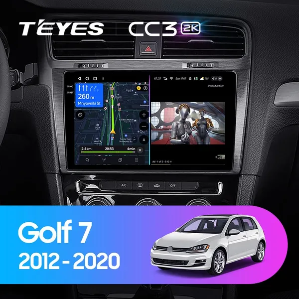 Штатная магнитола Teyes CC3 2k 3+32 Gb Volkswagen Golf 7 MK7 2014-2018 (B)