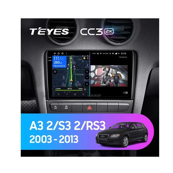 Штатна магнітола Teyes CC3 2k 4+32 Gb Audi A3 2 8P 2003-2013, S3 2 2006-2012, RS3 1 2011-2012
