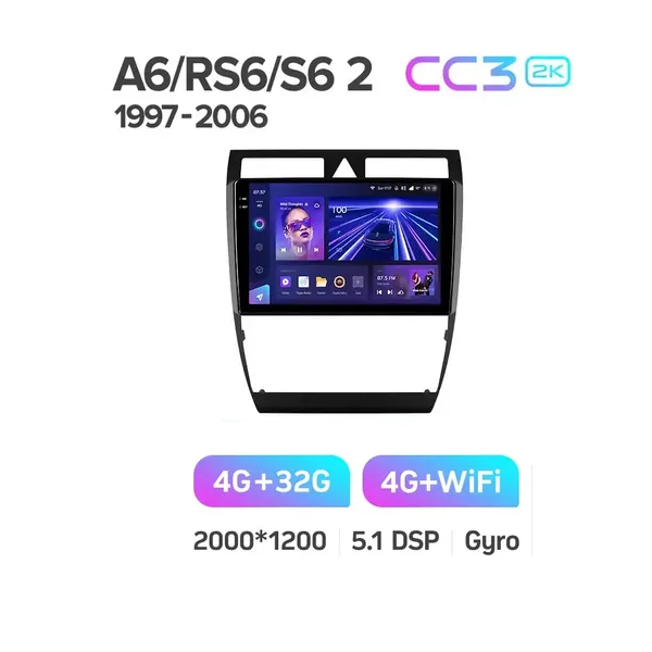 Штатная магнитола Teyes CC3 2k 4+32 Gb Audi A6 2 1997-2004, S6 2 1999-2004, RS6 1 2002-2006 7