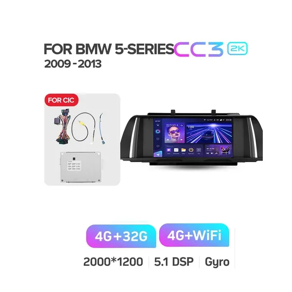 Штатна магнітола Teyes CC3 2k 4+32 Gb BMW 5 Series F10 F11 CIC 2009-2013 3