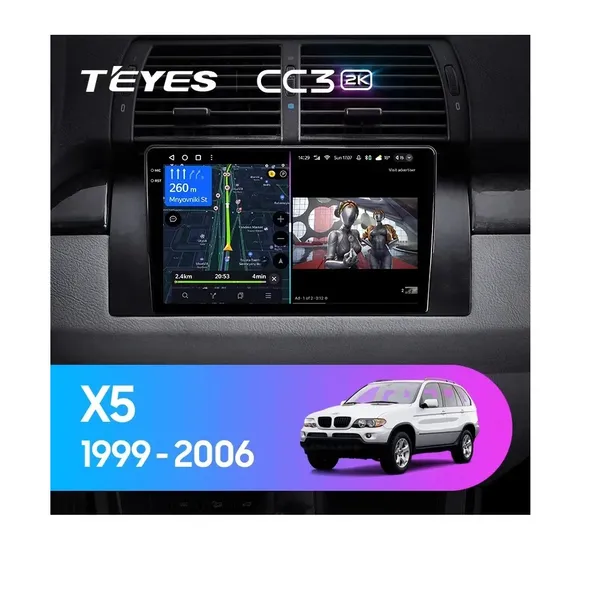 Штатна магнітола Teyes CC3 2k 4+32 Gb BMW X5 E39 E53 1999-2006 9"