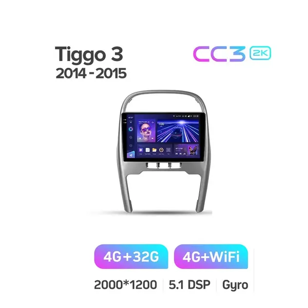 Штатна магнітола Teyes CC3 2k 4+32 Gb Chery Tiggo 3 2014-2015 10" 6