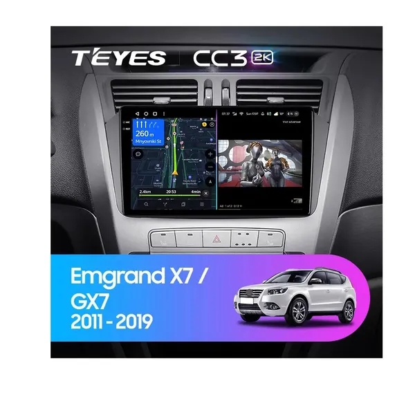 Штатна магнітола Teyes CC3 2k 4+32 Gb Geely Emgrand X7 1 GX7 EX7 2011-2019