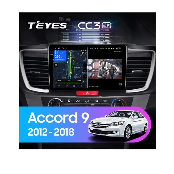 Штатна магнітола Teyes CC3 2k 4+32 Gb Honda Accord 9 CR 2012-2018 10"