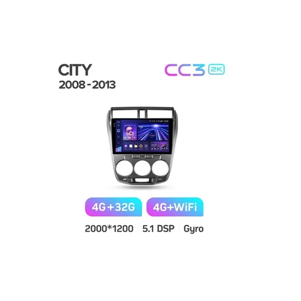 Штатна магнітола Teyes CC3 2k 4+32 Gb Honda City 2008-2013 10" 3