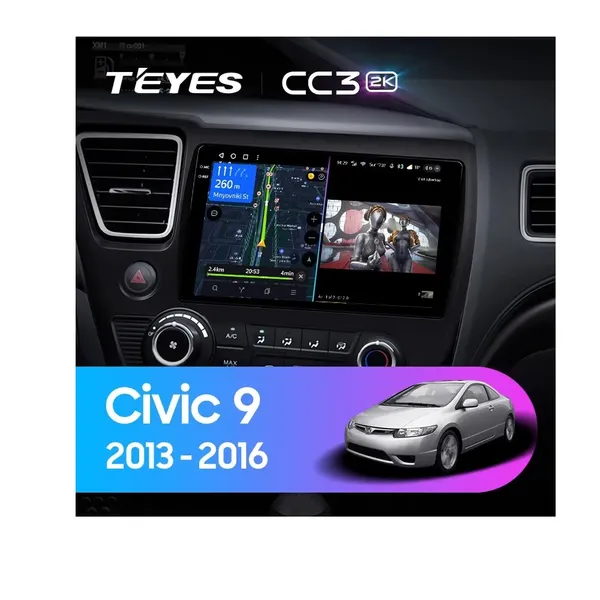 Штатная магнитола Teyes CC3 2k 4+32 Gb Honda Civic 9 Middle East 2013-2016
