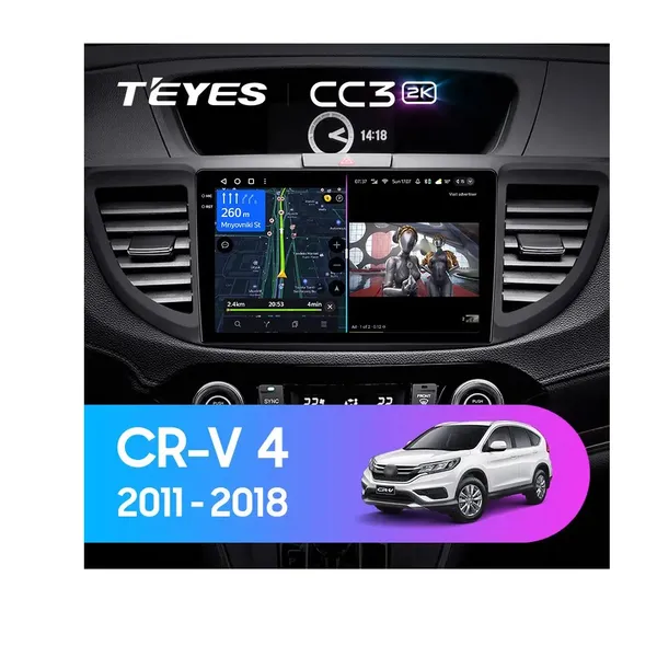 Штатная магнитола Teyes CC3 2k 4+32 Gb Honda CR-V 4 RM RE (9 inch) 2011-2018 (B)