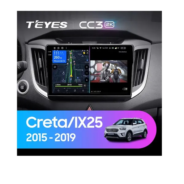 Штатна магнітола Teyes CC3 2k 4+32 Gb Hyundai Creta IX25 2015-2019 10"