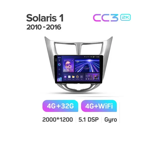 Штатна магнітола Teyes CC3 2k 4+32 Gb Hyundai Solaris 1 2010-2016 3