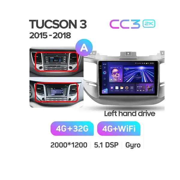 Штатна магнітола Teyes CC3 2k 4+32 Gb Hyundai Tucson 3 2015-2018 (A) 6