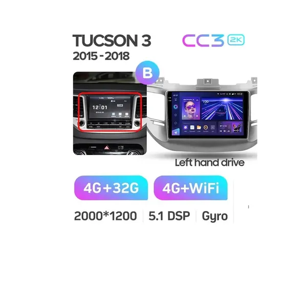 Штатна магнітола Teyes CC3 2k 4+32 Gb Hyundai Tucson 3 2015-2018 (B) 7