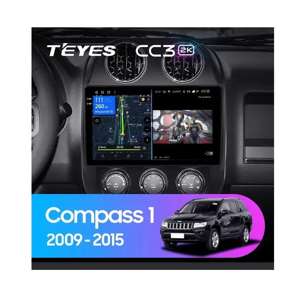 Штатна магнітола Teyes CC3 2k 4+32 Gb Jeep Compass 1 MK 2009-2015 10"