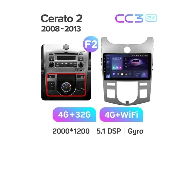 Штатна магнітола Teyes CC3 2k 4+32 Gb Kia Cerato 2 TD 2008-2013 (B) 6
