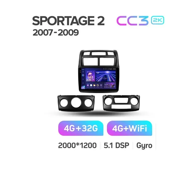 Штатна магнітола Teyes CC3 2k 4+32 Gb Kia Sportage 2 2007-2009 6